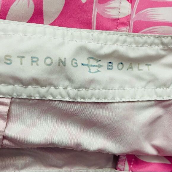Strong Boalt Swim Trunks Board Shorts Sz 32 Pink White Floral - Picture 7 of 9